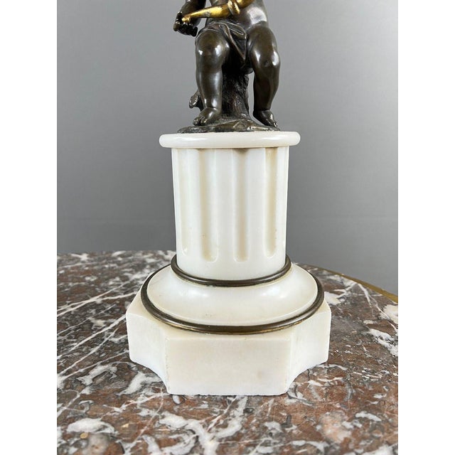 Napoleon III Bronze and Marble Candelabra, Set of 2 For Sale - Image 6 of 13