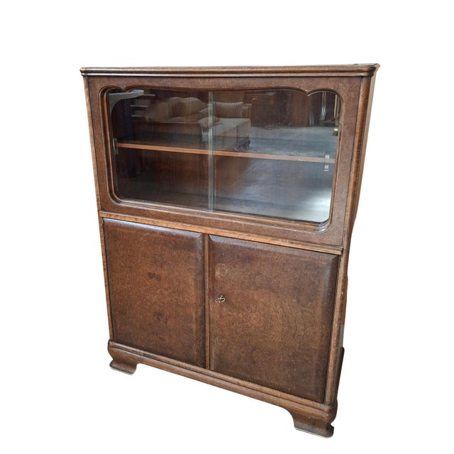 Mid-Century Italian Burl Display Cabinet, 1945 For Sale - Image 3 of 16