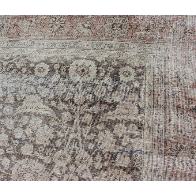 Antique Turkish Oushak Rug With All-Over Design in Earth Tones For Sale - Image 11 of 13