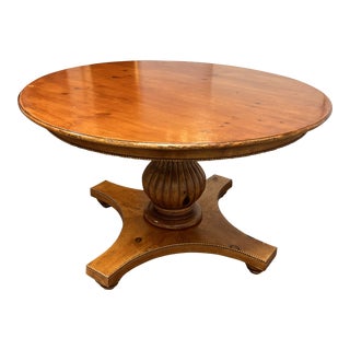 Baker Furniture Milling Road Italian Neoclassical Round Pedestal Dining Table For Sale