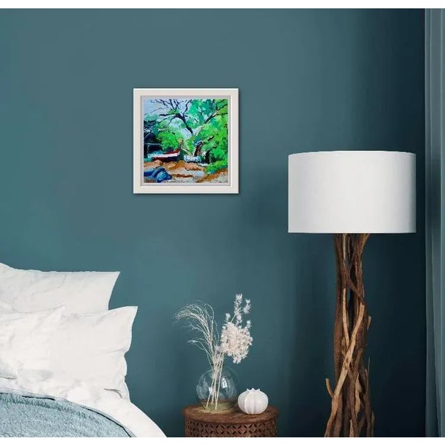 Island Views & Tropical Escapes — Joe's Boat and the Monkeypod Tree Original oil painting by Lisa Haas, 12 x 12 unframed...