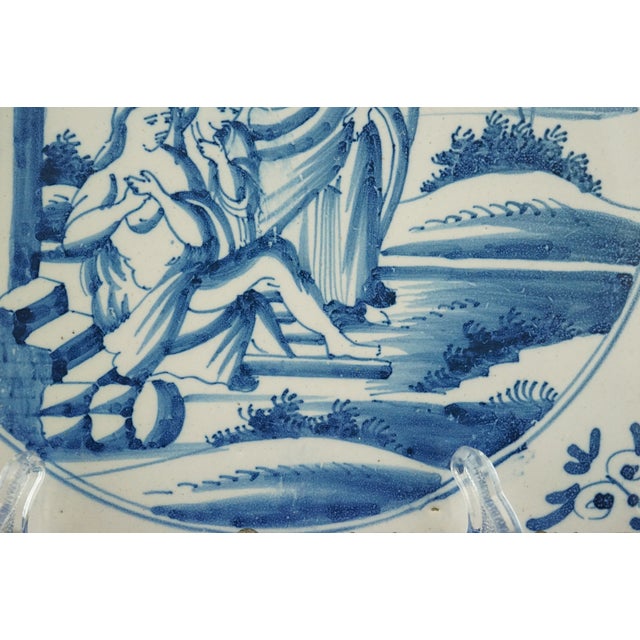 Antique Ceramic Tile from Blue Delft Factory, 1700s For Sale - Image 12 of 18