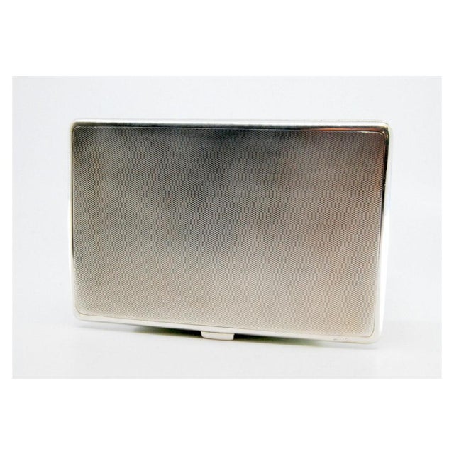 Plain Silver Cigarette Case with Gold Interior and Hinged Lid For Sale - Image 9 of 10