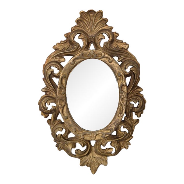Early 20th Century French Gilt Bronze Rococo Oval Wall Mirror For Sale