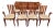 A Sibau Set of 8 Post Modern Vintage Italian Sculptural Cherry Wood Dining Chairs For Sale