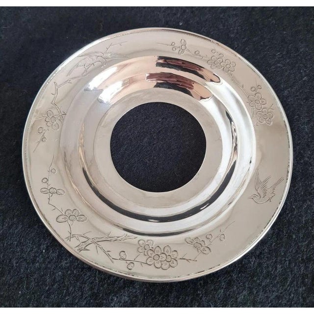 Metal Antique Chinese Export Silver and Hand-Engraved Cut Glass Preserve Jar with Cover For Sale - Image 7 of 13