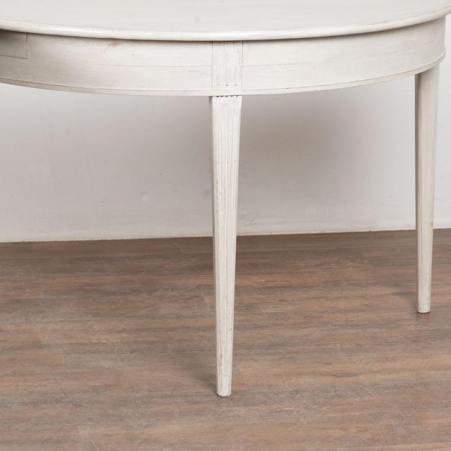 Late 19th Century Swedish White Large Demi Lune Side Tables Consoles For Sale - Image 11 of 12