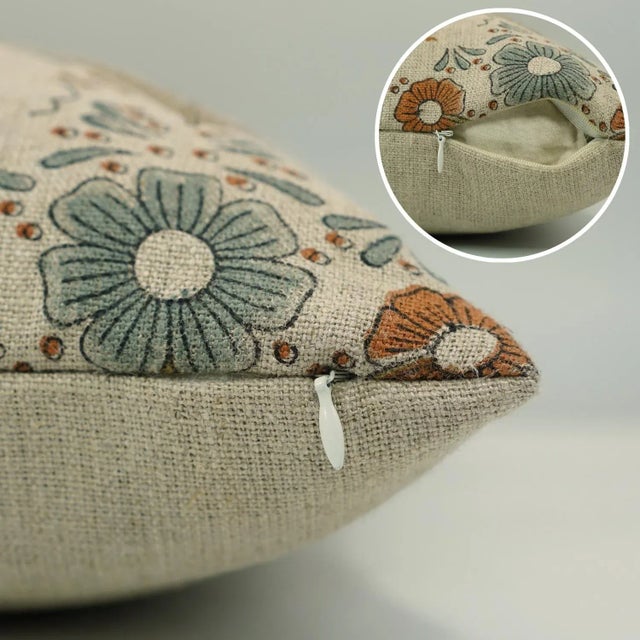 Fabdivine Linen Cushion Cover 14x20 Inch- Vanshika For Sale - Image 4 of 8