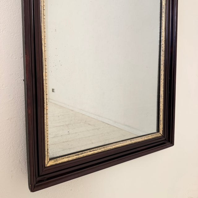 Antique German Lacquered and Silvered Wood Wall Mirror, 1870s For Sale - Image 6 of 8