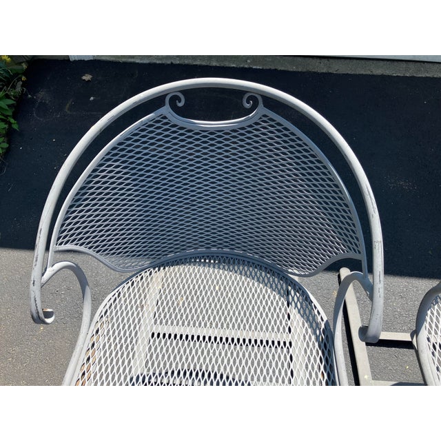 Art Deco Pair of Vintage Iron Garden Chairs For Sale - Image 3 of 6