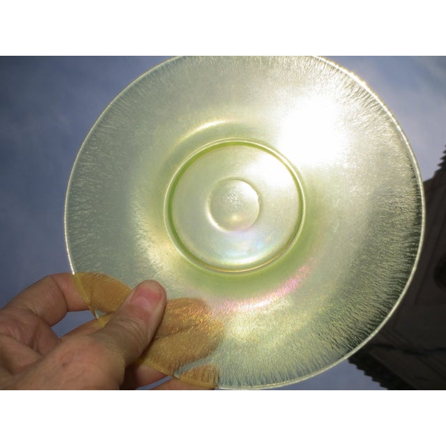 Glass Fenton Vaseline Stretch Glass For Sale - Image 7 of 7