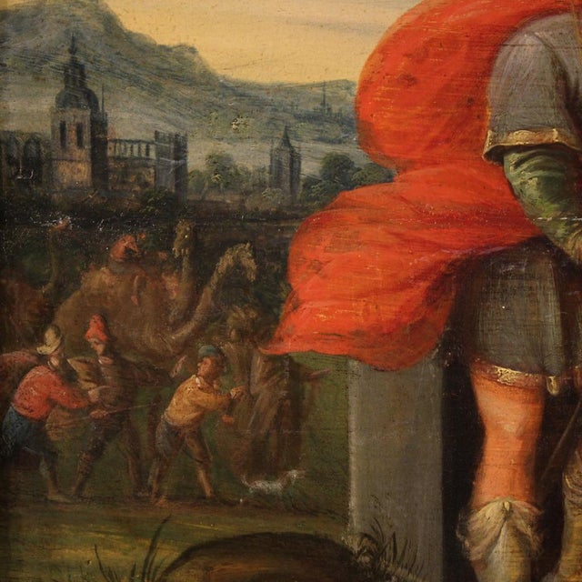 Flemish Artist, Rebecca at the Well, 1670, Oil on Panel, Framed For Sale - Image 13 of 16