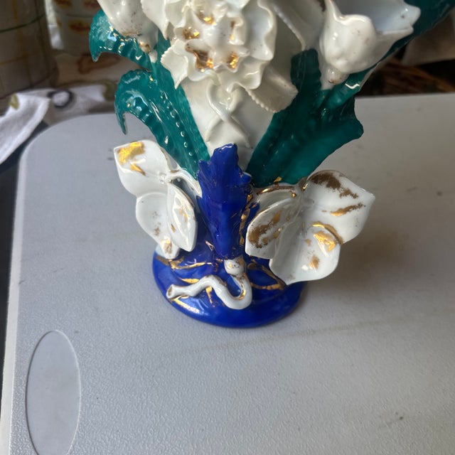 1970s Pair of Large Vintage Italian Floral Vases For Sale - Image 5 of 8