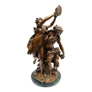 Bacchic Revelers, Model of Clodion Bronze Figure Group For Sale