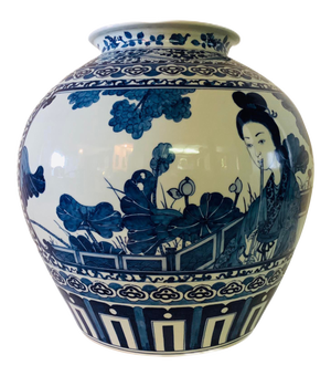 Vintage Large Cobalt Blue Chinese Porcelain Vase