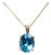 1.1Ct Natural Swiss Blue Topaz Pendant in Solid 14k Gold – Oval, 11x9mm For Sale