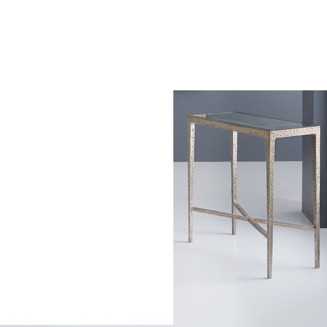 Modern History Home Modern History Texture Chairside Table - Antique Aluminum For Sale - Image 4 of 4