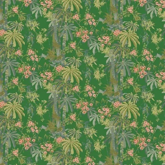 Bamboo Garden Emerald Wallpaper For Sale