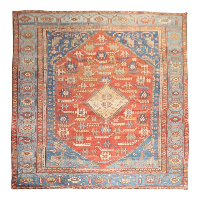 Antique Oversize Tribal Persian Bakshaish Rug For Sale
