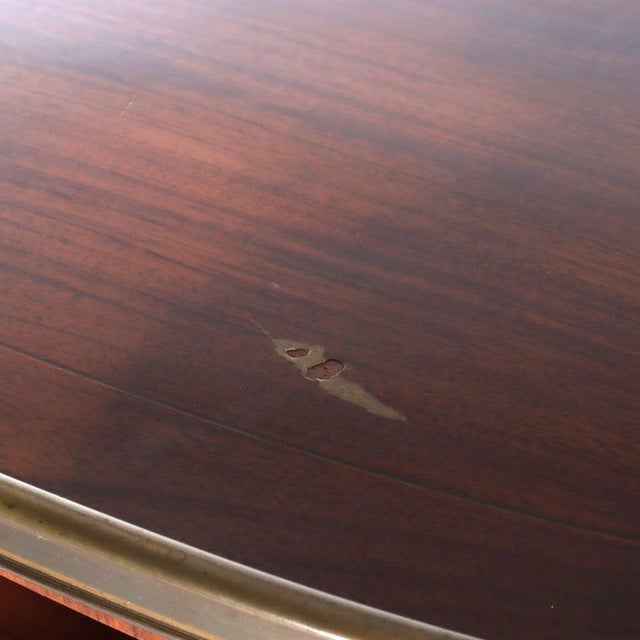 Wood 19th Century English Regency Rosewood 3-Tier Breakfast Table With Brass Inay & Trim 19thC For Sale - Image 7 of 14