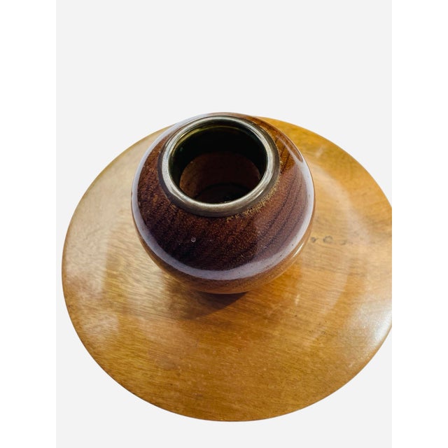 Mid-Century Modern Vintage Myrtlewood Sculptural Candleholders For Sale - Image 3 of 8