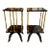 Pair of Italian Jansen Manner Black Lacquered and Brass Side Table For Sale