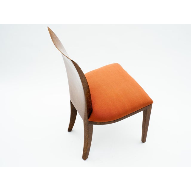 Brown 1990s Coconut Shell & Mother of Pearl Inlay Chairs - A Pair For Sale - Image 8 of 10