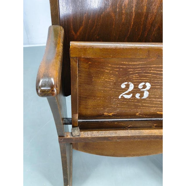 Vintage Cinema Chair in Beech, 1950s For Sale - Image 11 of 13