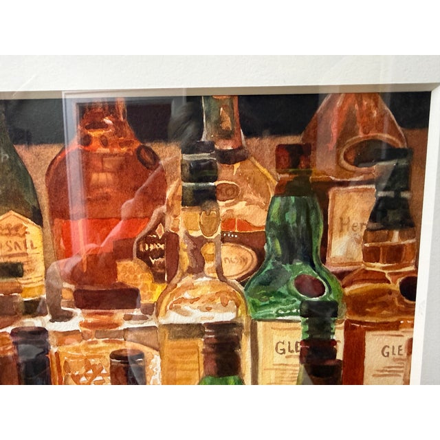 Original Watercolor of Downstairs Bar at the Inn at Pound Ridge in New York For Sale In Orlando - Image 6 of 8