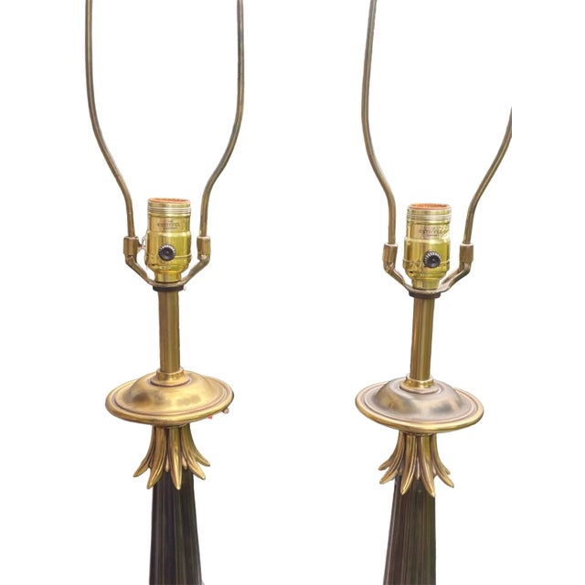 Hollywood Regency Mid Century Hollywood Regency Stiffel Ostrich Egg Lamps- a Pair For Sale - Image 3 of 12