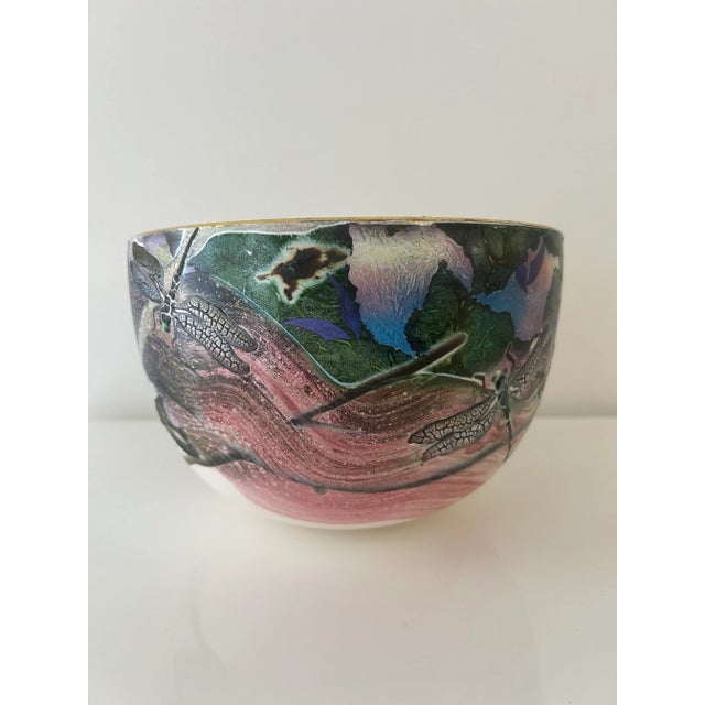 Vintage Ceramic Art Vessel - Dragonfly Bowl by Patrick Dragon For Sale - Image 10 of 11