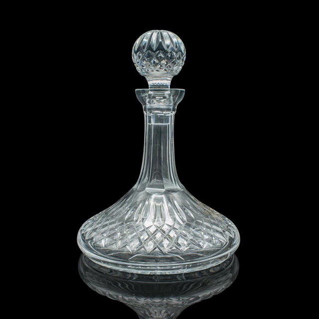 Vintage Ship's Merlot Decanter, English Crystal Glass, Wine, Spirit, Mid Century For Sale - Image 6 of 12