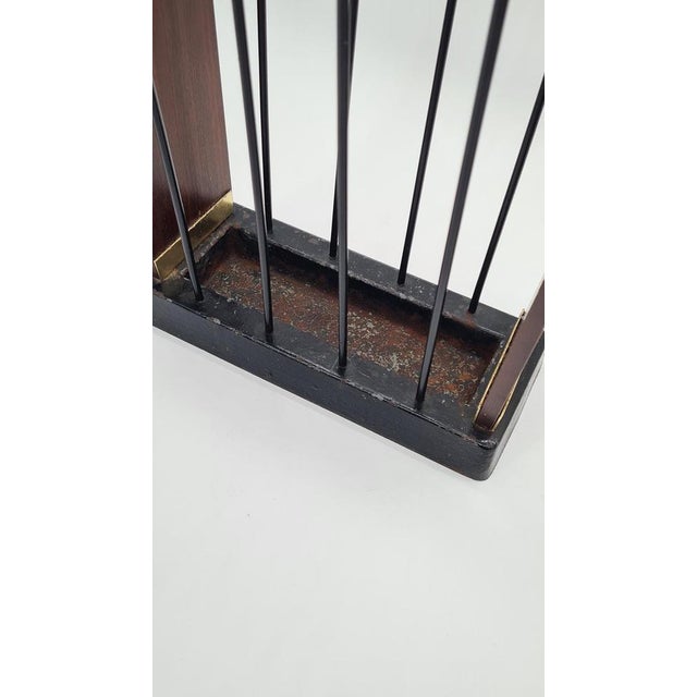 Mid-Century Modern Vintage German Umbrella Stand in Dark Wood, 1960s For Sale - Image 3 of 11