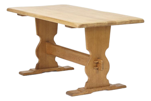 Mid-Century Brutalist Rustic Dining Table