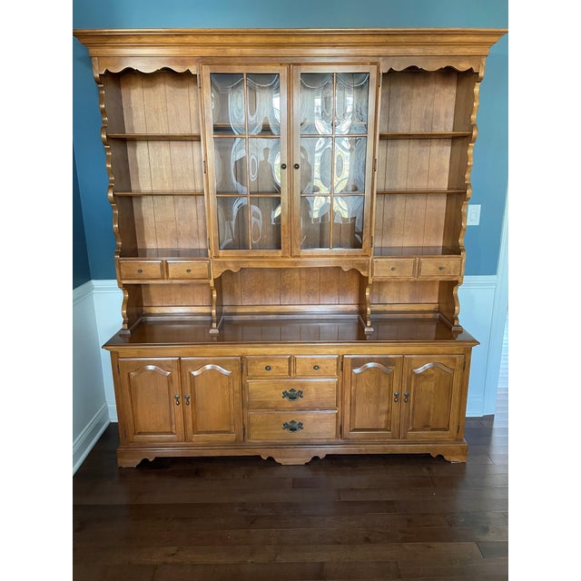 1970s Ethan Allen China & Hutch Chairish