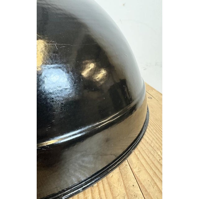 Industrial Black Enamel Factory Pendant Lamp, 1950s For Sale - Image 10 of 14