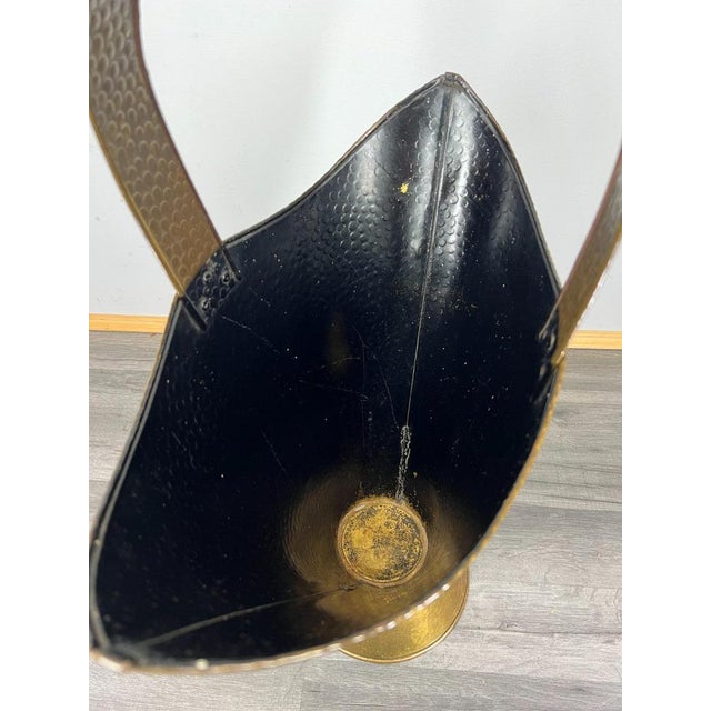 Copper Vintage French Style Copper and Hammered Brass Umbrella Stand For Sale - Image 8 of 12