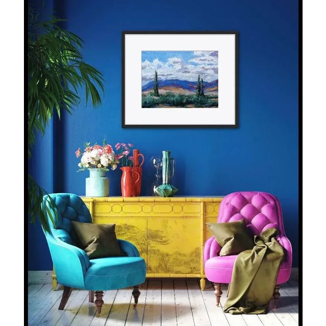 Textile Southwest / Southwestern Cloudscape Oil Painting For Sale - Image 7 of 11