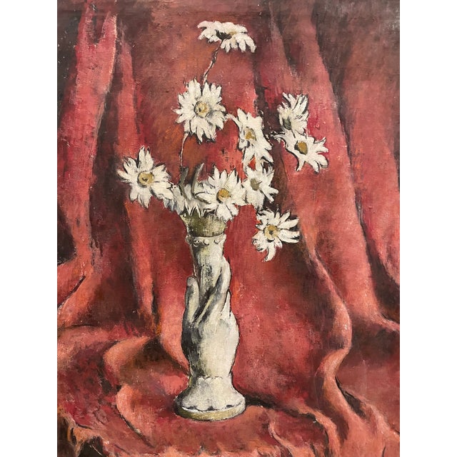 Original Still Life Painting of Daisies in a Unusual Hand Vase by Ester Lyne For Sale - Image 4 of 12