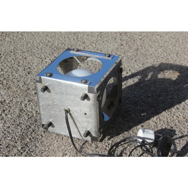 Metal Cubic Perforated Table Lamp from Sonneman, 1970s For Sale - Image 7 of 11