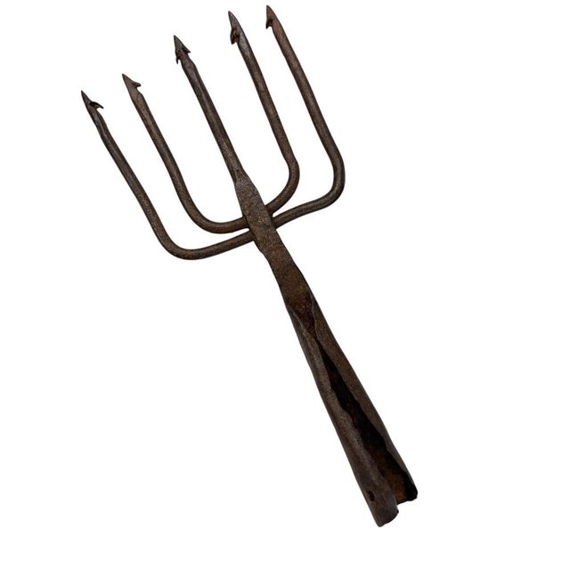 Antique Eel Fishing Spears in Wrought Iron, 1890s, Set of 5 For Sale - Image 6 of 7