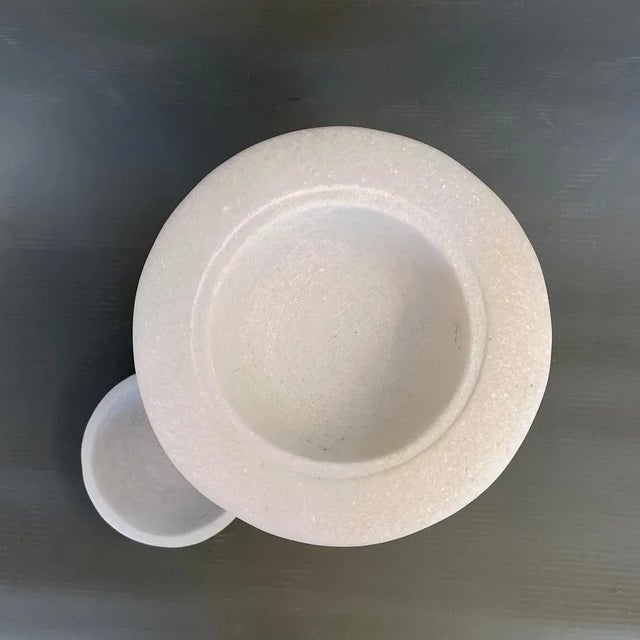 Hand Carved Marble Vessel by Tom Von Kaenel For Sale - Image 4 of 6