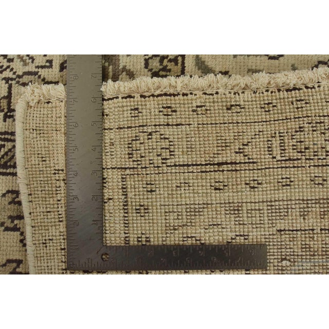 Tabriz Rug 9’8” X 12’8” Beige Wool Vintage Distressed Hand-Knotted Carpet For Sale - Image 15 of 15