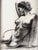 Seated Figure by Chris Hopkins | Charcoal on paper of a nude woman in a seated pose For Sale