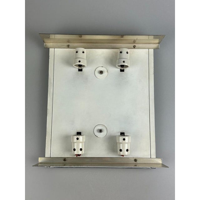 Gray Ceiling Lamp in Ice Glass from Kaiser Leuchten, Germany For Sale - Image 8 of 16