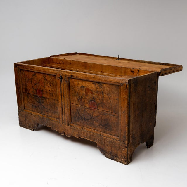 Baroque Painted Flat-Lid Chest, 1700s For Sale - Image 5 of 11