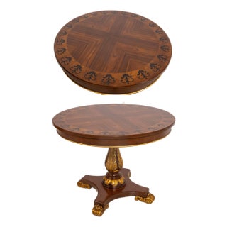 Guerra Vanni Italian Round Neoclassical Center Table For Sale