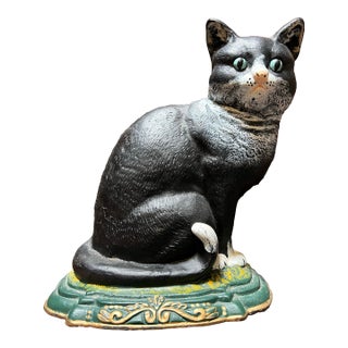Vintage Metal Cat Doorstop For Sale