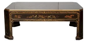 Black Lacquered Chinoiserie Coffee Table