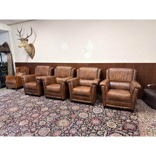 English Chesterfield Chairs, Set of 4 For Sale - Image 3 of 18